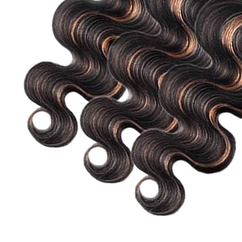 Lukcttr Ombre Brown Body Wave Human Hair Bundles P1B30 12-16 Inch Natural Hair