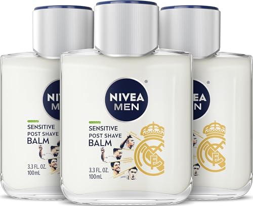 NIVEA MEN Sensitive Post Shave Balm Alcohol-Free 3-Pack, Soothes Irritation