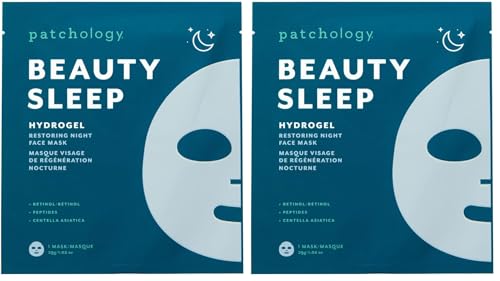 Hydrogel Face Mask with Retinol & Peptides - 1 Pack of 2 - Anti-Aging Hydrating Mask for Women and Men