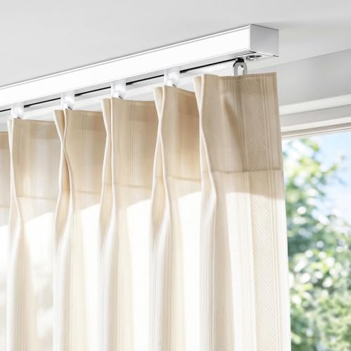 Ceiling Curtain Track Set 18-24ft White Room Divider Rail System - 8 Pieces