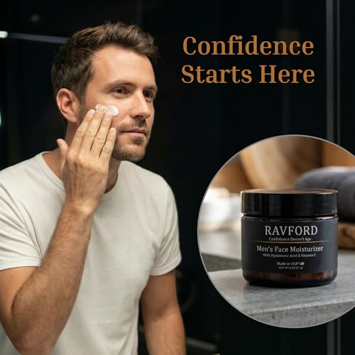 Men’s Matte Finish Face Moisturizer with Hyaluronic Acid & Vitamin C – Hydrating Non-Greasy Cream, 2 oz