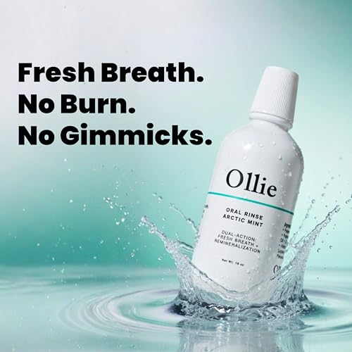 Ollie Arctic Mint Mouthwash 16 Fl Oz - Alcohol-Free, Hydroxyapatite & Probiotics