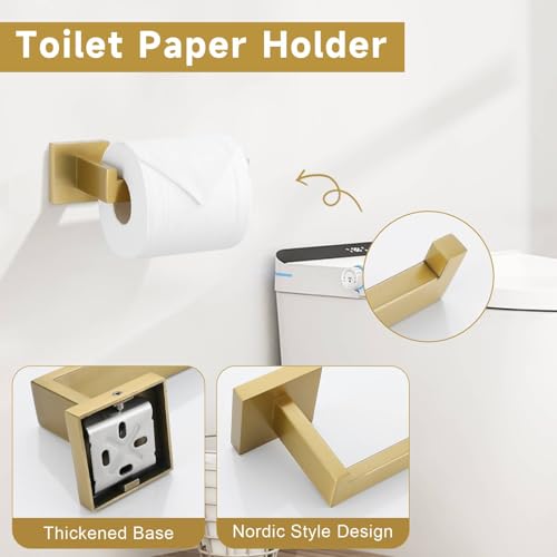 Brushed Gold 10-Piece Bathroom Hardware Set - Wall Mounted SUS304 Stainless Steel