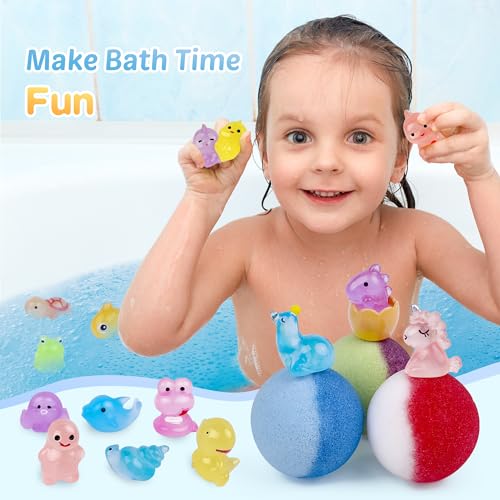 Kids Bath Bombs Set with Glow in The Dark Surprise - 24 Colorful Bubble Fizz for Bath Time Fun