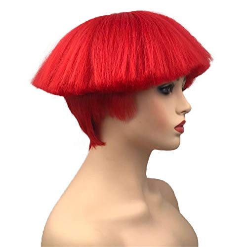 Aimole Short Yaki Straight Synthetic Wig 113 Red Mushroom Head Bowl Cut