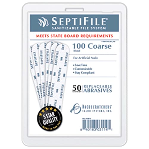 Backscratchers Coarse Grit SeptiFile Nail Buffer Refills - Set of 50, #100 Grit for Artificial Nails