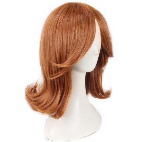 FWHWJ Cosplay Wigs for Women Retro 50s-70s Light Copper Flip Bob Party Costume