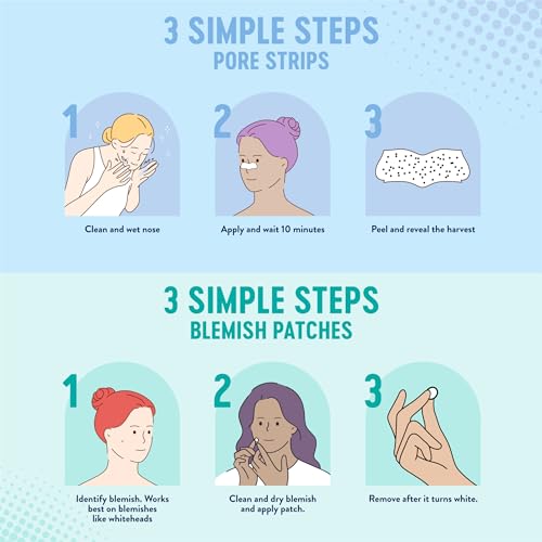 Biore Blackhead Remover Pore Strips & Pimple Patches Bundle - 14+30 Count, Deep Cleansing & Spot Healing (Variation of Pore Strips + Patches / 14ct +30ct)