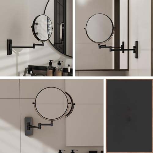 Nicesail Orb 1X/10X Magnifying Makeup Mirrors for Wall Mounted Makeup Mirror 8 Inch, Double-Sided 10x Magnifying Mirror Wall Mount, Oil Rubbed Bronze (8 Inch, 10X)