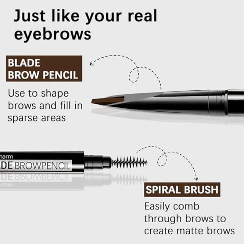 Browcharm Microblading Eyebrow Pencil for Women,0.1mm Ultra-Fine Mechanical Pencil,Makeup Brow Definer Waterproof,Draws Tiny Brow Hairs and Fills in Sparse Areas and Gaps (03 Light Brown)