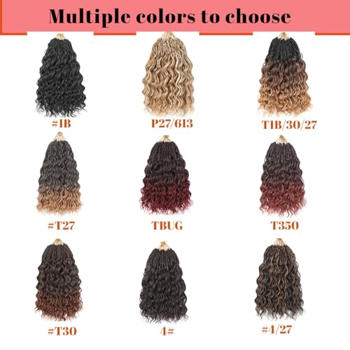 12 Inch Ocean Wave Crochet Hair Extensions - Deep Wavy, Pre-Looped Synthetic Braiding Hair, 8 Packs for Black Women, Boho Style