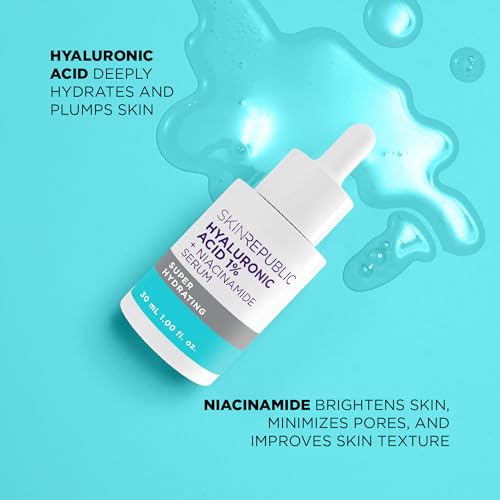 Skin Republic Hyaluronic Acid 1% + Niacinamide Serum. Proven to Improve Skin¡¯s Overall Appearance. 30ml Bottle. Made in Europe.