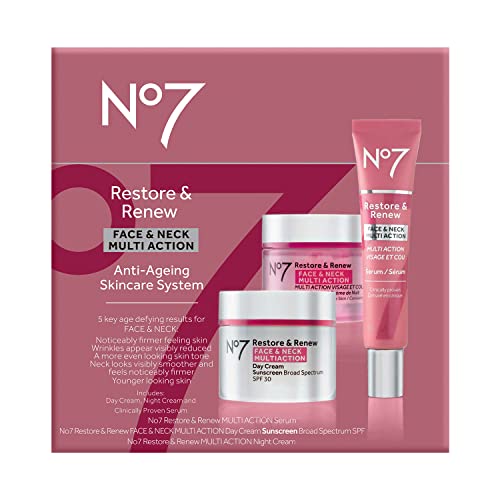 No7 Anti-Aging Face & Neck Skincare Set with SPF Night Cream