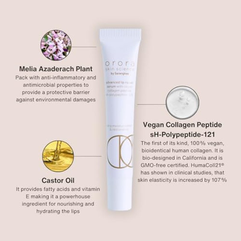 Advanced Lip Repair Serum ? Vegan Collagen Peptide & Hydration ? Smooths, Softens & Enhances Lip Texture ? 0.5 fl oz by Saranghae
