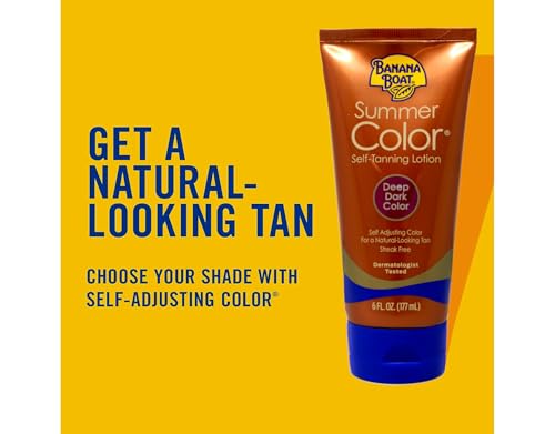 Banana Boat Deep Dark Self Tanning Lotion 6oz | Gradual Sunless Tan for All Skin Tones