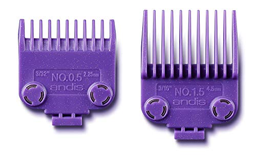 Magnetic Comb Set for Hair Clippers - Fits Master Series, 0.5 & 1.5 Sizes, Purple
