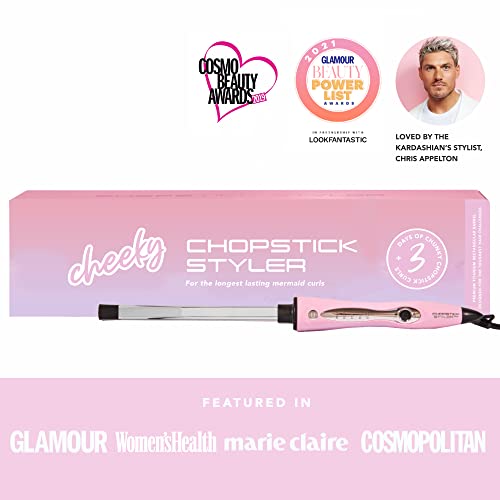 Cheeky Chopstick Styler Curling Wand with Titanium Barrel, 5 Temp, Mermaid Curls