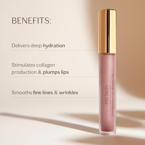 MZ SKIN Volumising Lip Perfector Shade 2 | Peptide Plumping Lip Gloss with Hyaluronic Acid & Mint | Hydrates, Smooths & Enhances Lip Volume