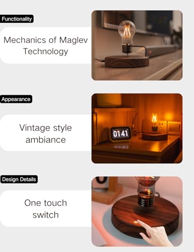 Levitating Bulb Lamp - Magnetic Floating Night Light, Round-Classic Style