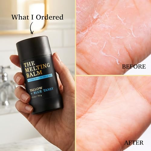 Moisturizing Solid Balm for Face & Body - Grass-Fed Tallow & Blue Tansy - 2.5 oz