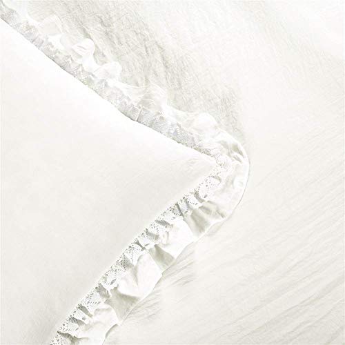 Lush Decor Ella Ruffle Lace Twin Comforter Set - White Ivory 2pc (Twin XL)