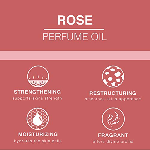 Amaranth Perfume Oil with Rose & Vitamin E - Light Floral Body & Face Moisturizer 0.34 fl oz