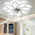 White 35-Inch Ceiling Fan with Lights & Remote - Low Profile Flush Mount