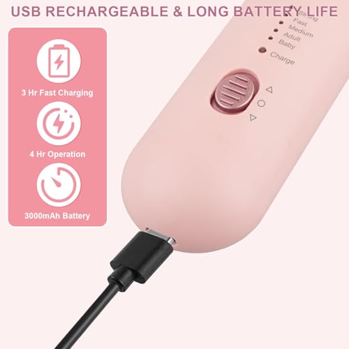 Pink Cordless Electric Nail Drill Manicure Pedicure Kit 9-in-1 with 100 Bits