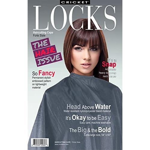 Cricket Forte Haircutting Capes for Professional Salon Barbershop Cape for Clients, Adjustable Snap Neck Closure, Slate