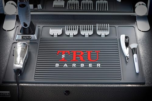 TRU BARBER Station Organizer Mat 18x13 Inches Anti-Slip PVC Workstation Pad