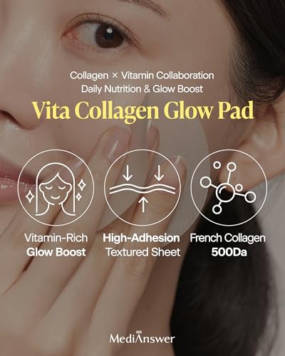 Korean Collagen Toner Pads with Niacinamide & Peptides - Hydrating Skin Reset, 80 Pads