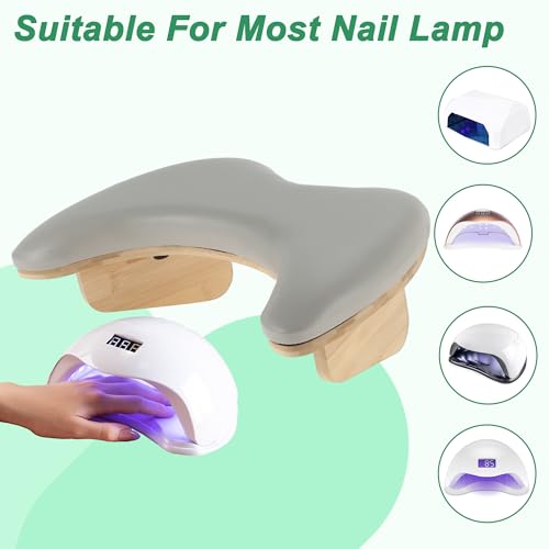 VOCOSTE U-Shaped Nail Arm Rest Gray Detachable Brackets Manicure Support