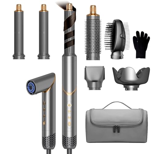 6-in-1 Foldable Hair Dryer Brush & Styler with Ionic Technology, Travel Bag