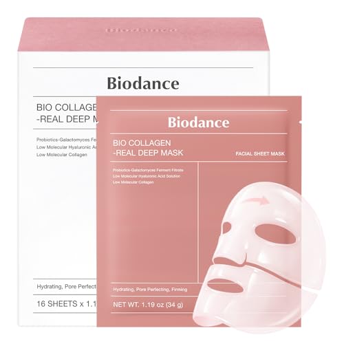 Bio-Collagen Deep Hydrating Face Mask Pack of 16 - Pore Minimizing & Firming
