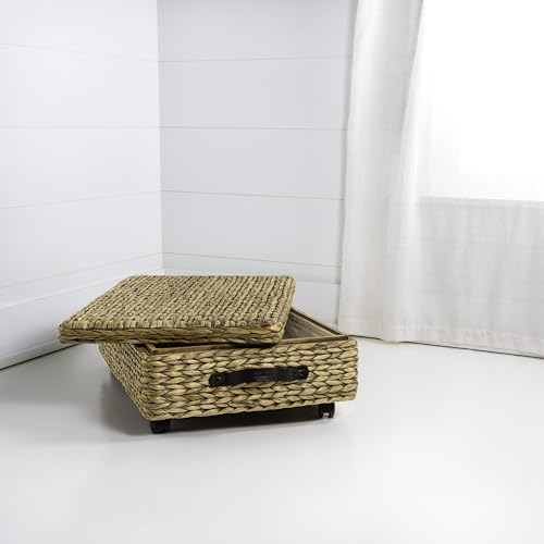 Happimess Chett Underbed Storage Bin Wheels 26 Inches Natural Bohemian Style
