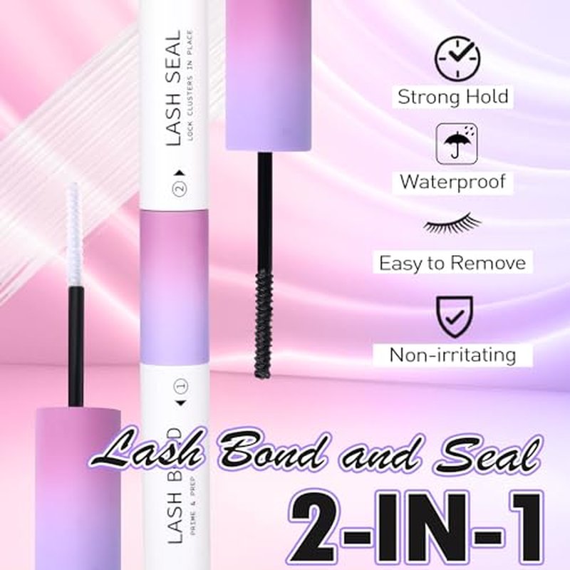 Lash Clusters Kit Thick Eyelash Clusters Individual Wispy Volume Lash Extension Kit 10-20MM Cluster Eyelash Extensions with Lash Glue Bond and Seal Tweezers (70D+80D) by Newcally