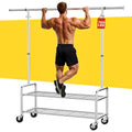 Silver Heavy Duty Stainless Steel Clothes Rack 760LBS Load Adjustable & Rolling