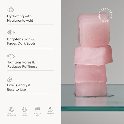 Glow Manifesto Ice Cubes ? Skin Brightening, Hydrating & Firming Cryotherapy Skincare with Hyaluronic Acid for Radiance, Pore Tightening, Anti-Wrinkle, Dark Spot Corrector & Depuffing Face Care