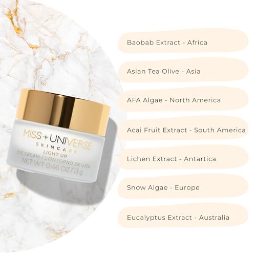 Light Up Eye Cream .46 oz, Firming Under Eye Cream for Dark Circles and Puffiness, Under Eye Brightener Face Cream for Women, Facial Skin Care Product with Hyaluronic Acid