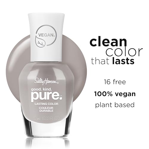 Sally Hansen Good. Kind. Pure. Nail Polish | Plant-Based, Vegan, 16-Free Formula | Opaque, Glossy | 343 Enchanted Memories | Gray Nail Color
