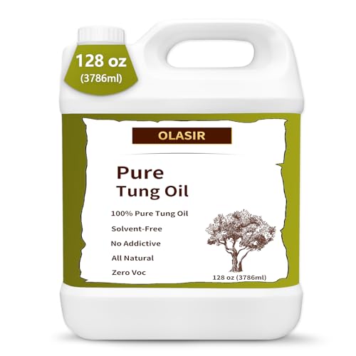 1 Gallon (128 oz) Food-Grade Pure Tung Oil for Wood Finishing & Waterproofing