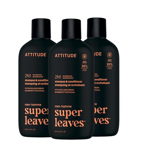 Men's 2-in-1 Moisturizing Shampoo & Conditioner - Patchouli & Bourbon, 14 Fl Oz, Pack of 3