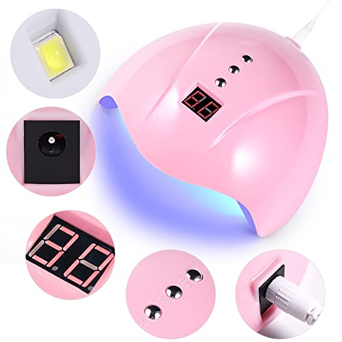 Pink Portable UV LED Nail Lamp & Manicure Kit with Nail Drill & Art Tools