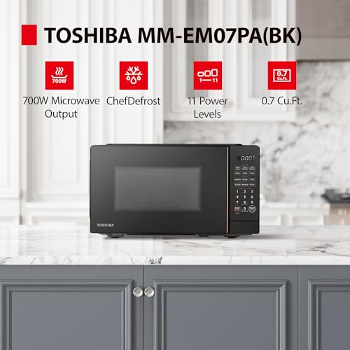 Countertop Microwave Oven 0.7 Cu Ft Black - 700W with ChefDefrost & 6 Auto Menus