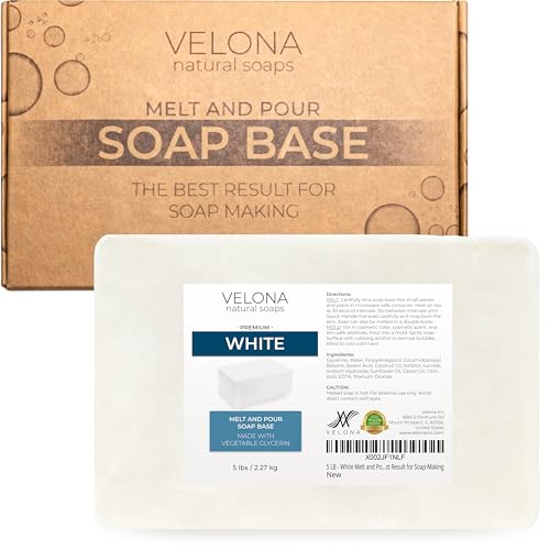 White Melt & Pour Soap Base 5 lb - SLS/SLES Free, Cruelty-Free, Skin-Nourishing