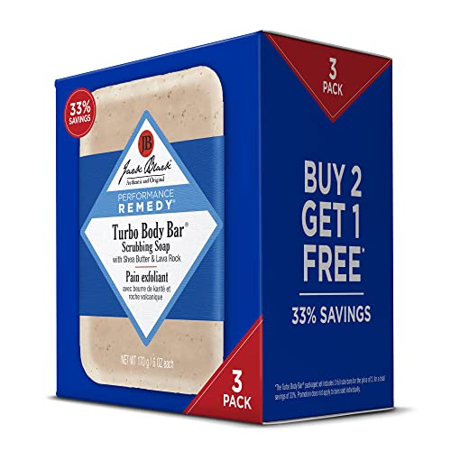 Eucalyptus Jack Black Turbo Body Bar Scrubbing Soap 6 Oz Pack of 3