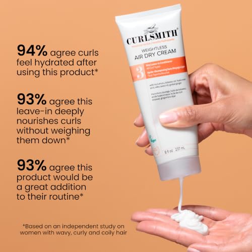 CURLSMITH Weightless Air Dry Cream for Curly Hair 16 oz Leave-In Conditioner