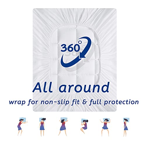 King Size Mattress Topper for Back Pain Cooling Extra Thick Plush Pillow Top with Deep Pocket - White Variation of THIS listing