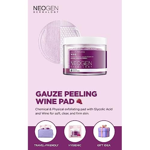 DERMALOGY by NEOGENLAB Bio-Peel Gauze Peeling Pads Lemon, 30 pads & Wine, 30 pads