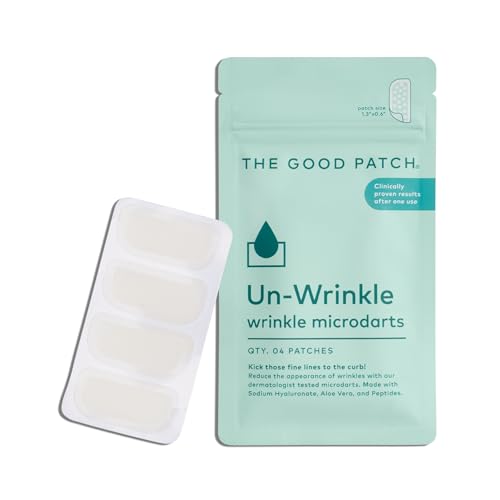 The Good Patch Un-Wrinkle Microdart Anti Wrinkle Patches for Crow¡¯s Feet and Between Eyes, Made with Sodium Hyaluronate, Aloe Vera, Peptides, Clinically Proven (16 Total Microdart Patches)